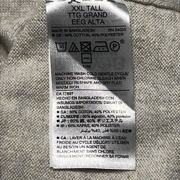 Crewneck Sweater Men’s XXL Tall Old Navy Gray Long Sleeve Pullover Cotton Blend - Picture 7 of 7